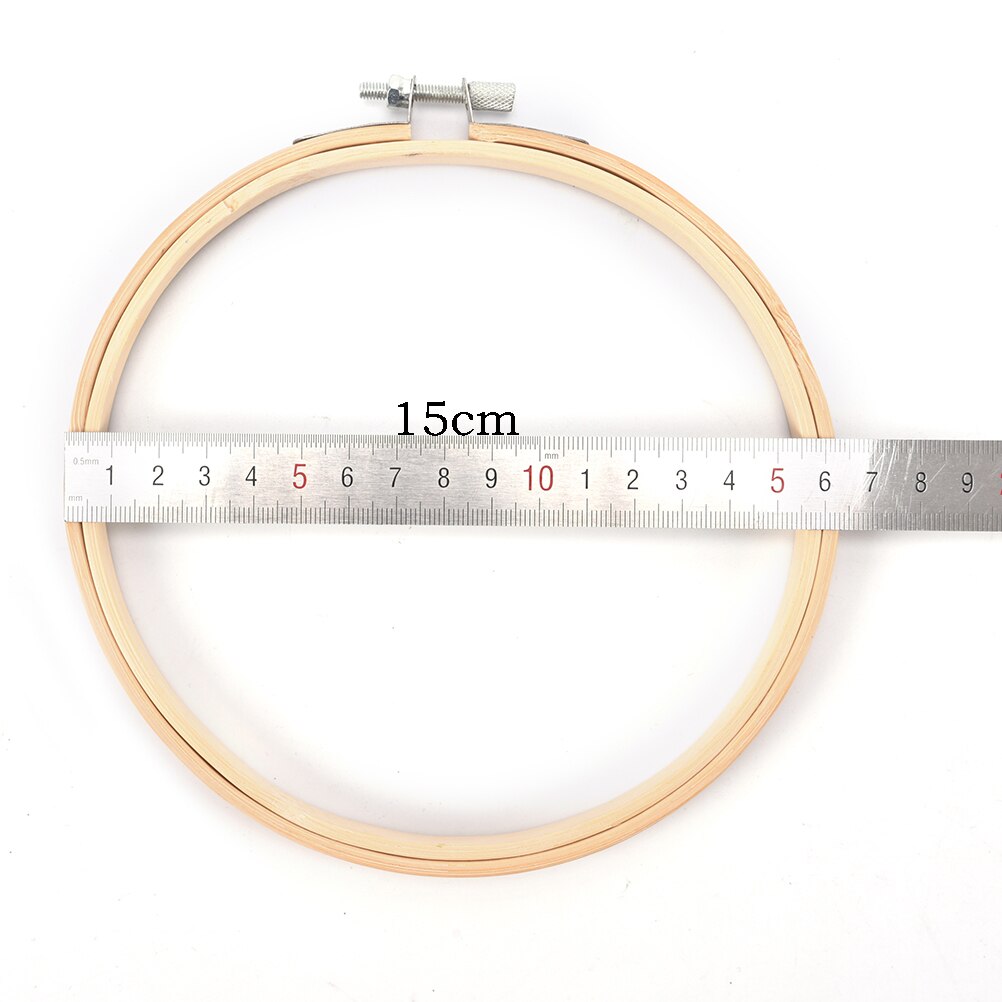 Bambus træ broderi ring ringe broderi hoop ramme sæt til gør-det-selv-korssting nåle håndværksværktøj dia 8cm-40cm: 15cm