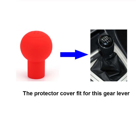Bouton de changement de vitesse en Silicone rond de voiture couvercle manuel automatique levier antidérapant manette de vitesse boutons étui protecteur bosse bâton Jarket: red 24