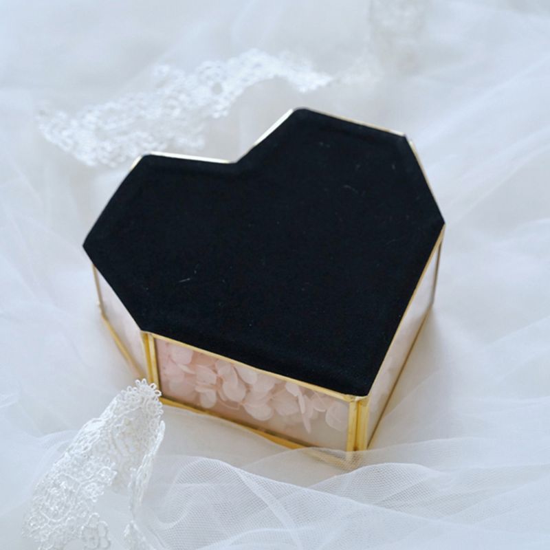 Vielsesring kasse opbevaringsboks glas terrarium smykkeskrin glas ringbærer saftige ringkasse til bryllupsceremoni glasæske