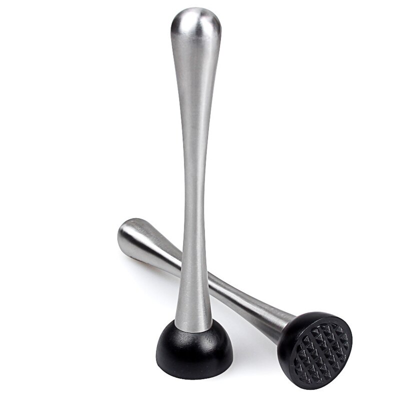 1Pc Rvs Roerstokje Citroen Metalen Stamper Roer Bar Bartenders Gereedschap Stamper Cocktail Shaker Wijn Accessoires: 2pcs