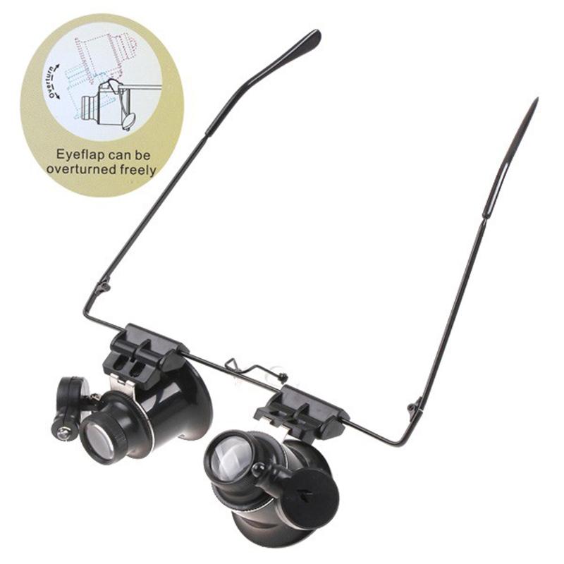 2 led briller øje luper lup belysning ur ur reparation værktøj lampe luper briller forstørrelsesglas lys
