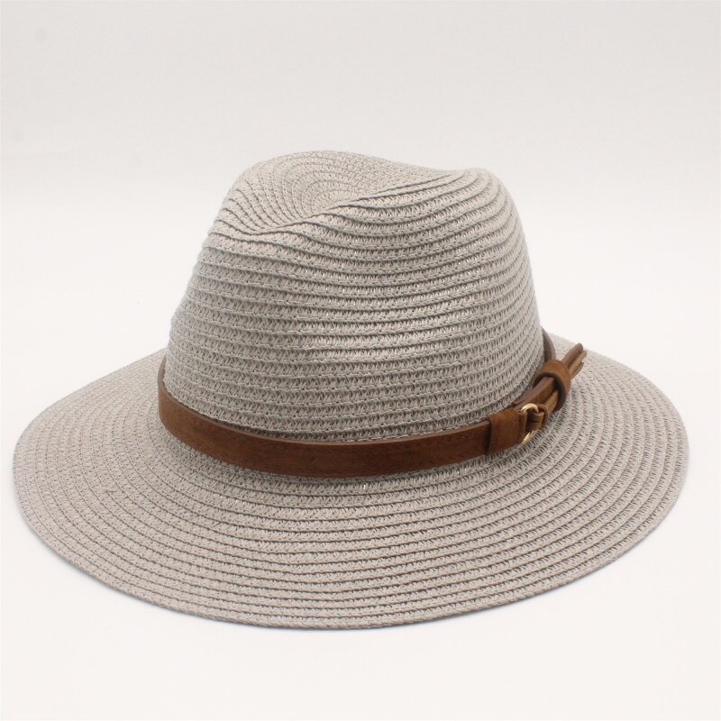Sommer sol hat til kvinder halm sol hatte bred skygge solskærm kasket solid halm jazz hat strand cap sombrero panama gorras