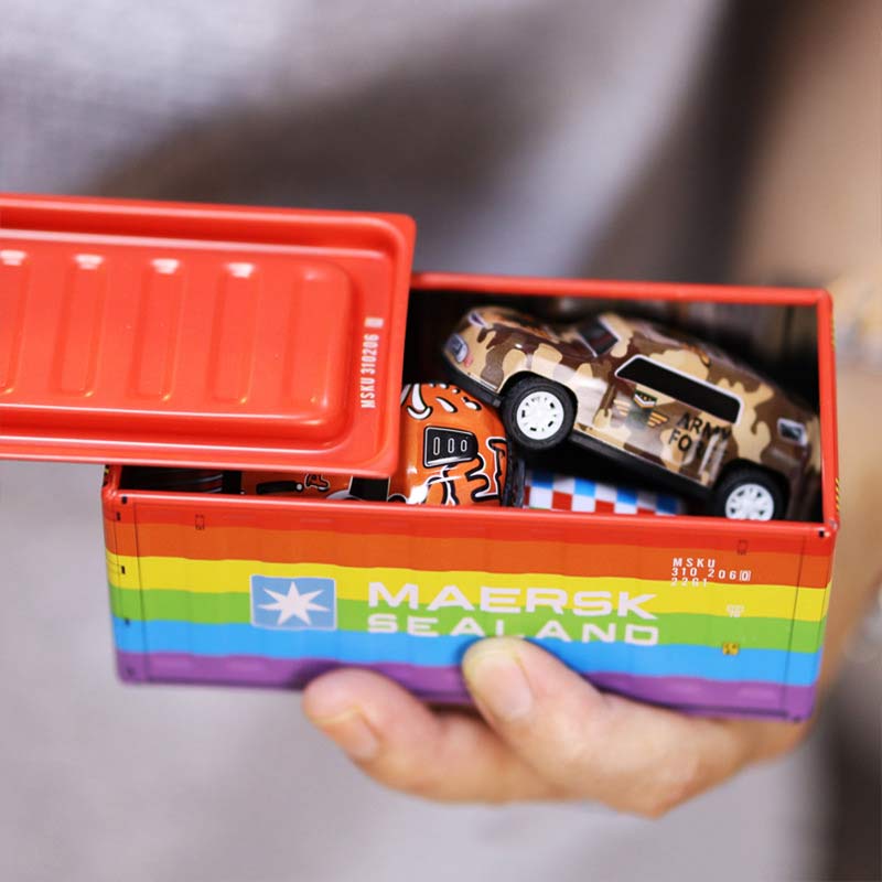 Container Mini Iron Box Small Container Model Storage Box Desktop Ornament Storage Rack Multi-Functional Metal Box