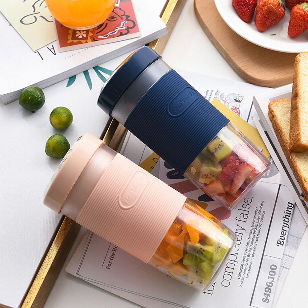 300ml Portable Electric Fruit Juicer Home USB Rechargeable Smoothie Maker Blender Mini Food Processor Juice Maker Juice Cup