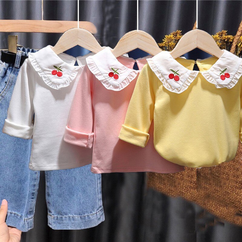 Teen Girls Blouses Auyumn School Girl White Shirt Cotton Girls Clothes Children Long Sleeve Blouse For Kids