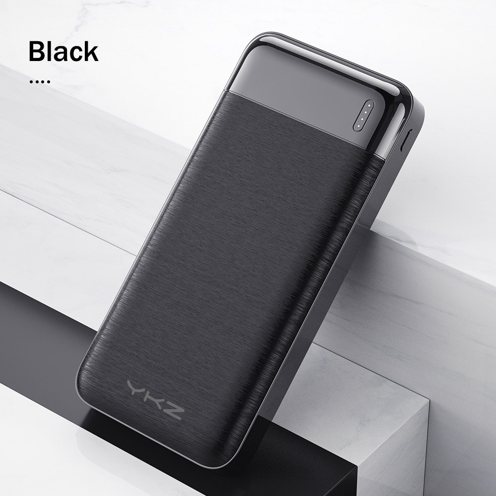 YKZ Power Bank 20000mAh Quick Charge 3,0 PD Schlanke Tragbare Externe Batterie Ladegerät Power für iPhone Xiaomi 20000 Poverbank: Black No Cable