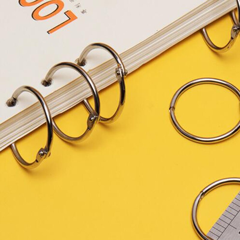 20pc løse blade bog bøjle indbinding ring åben ring løs blade indbinding mappe skole kontorartikler