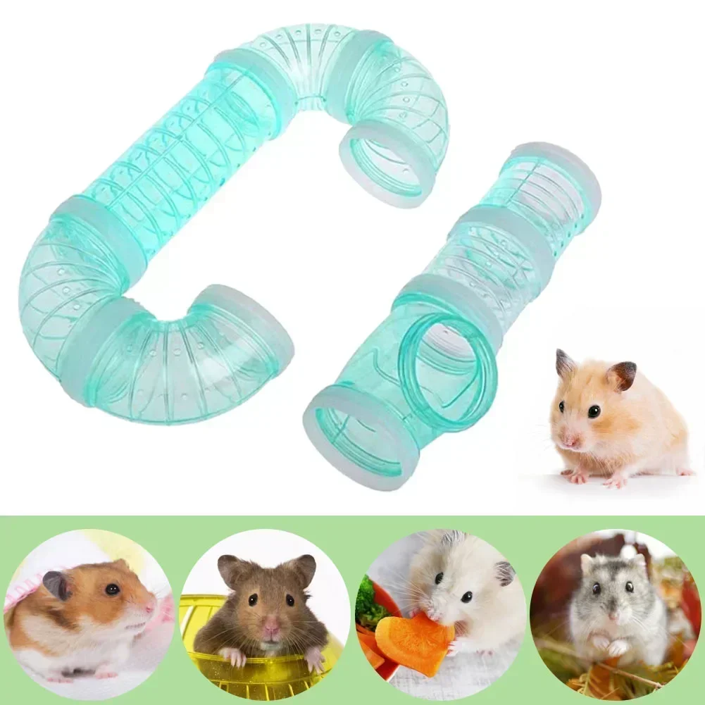 Juguete de túnel de hámster de plástico, canal de entrenamiento rodante, tubo de laberinto de empalme DIY duradero, tubería externa para accesorios de animales pequeños