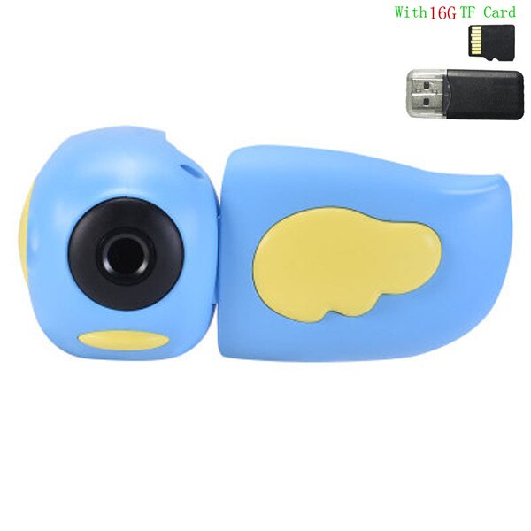 8mp børn videokamera fuld  hd 1080p digitale børn videokamera legetøj foto video optager dv med 2.0 &quot; tft-skærm til børn& #39 ;: Blå 16g kort