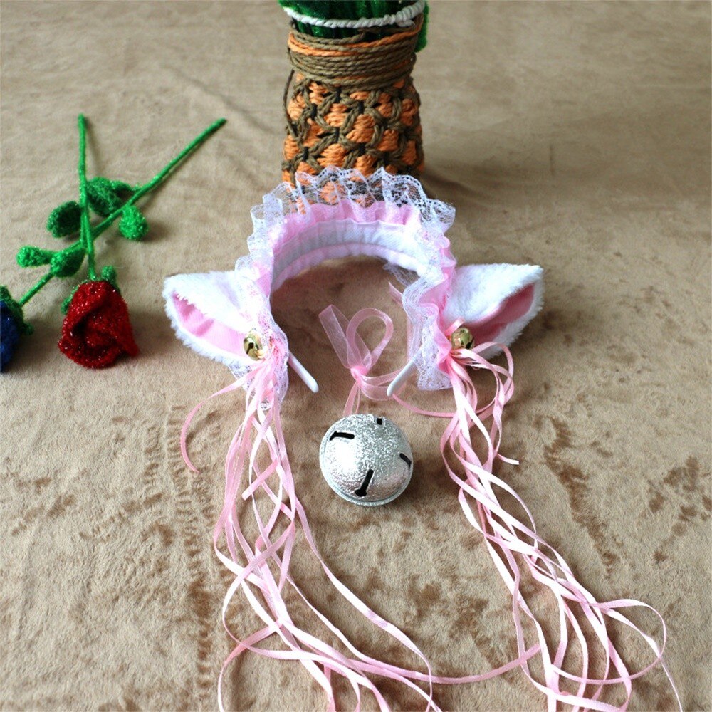 Cute And Beautiful Headwear Maid Cat Ears Lace Bell Headband Cosplay Costume Accessories Headwear Dress Accessories Decoration