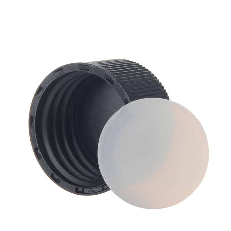 COD Chromatography Vial Cap EPA Storage Bottle Cover 22mm White Open-topped Polypropylene Cap With PTFE/Silicone Septa 100/PK