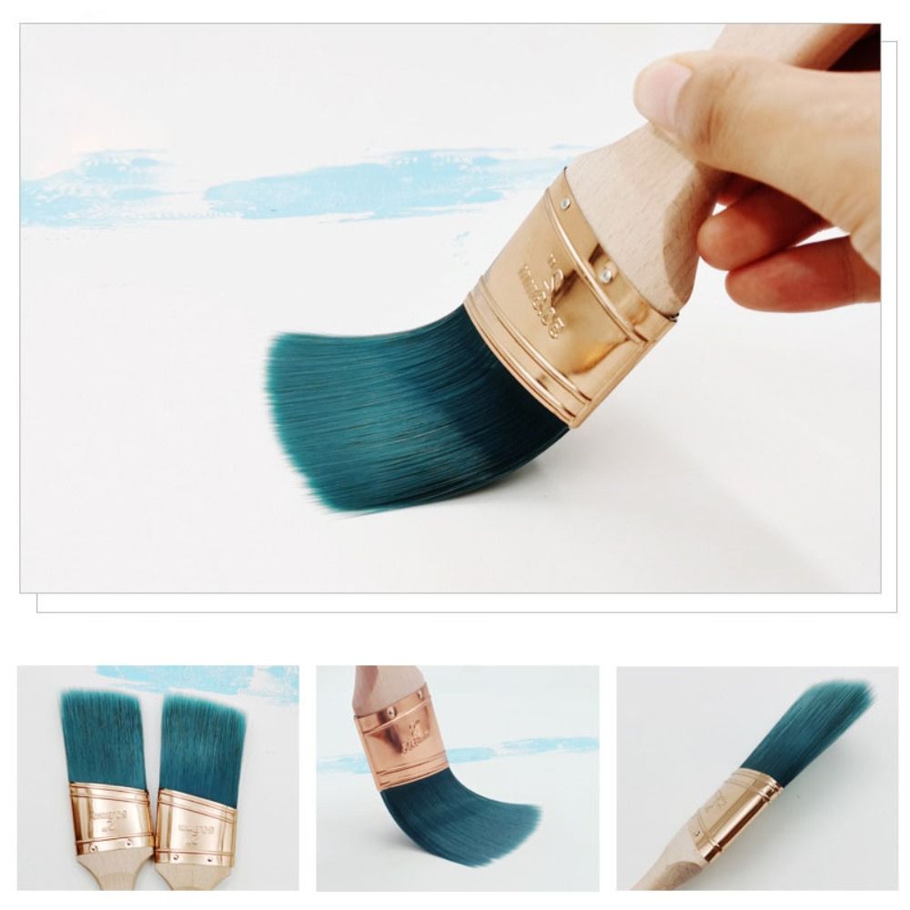 Pincel de pintura de 2 pulgadas, marcas de pincel, mango cómodo, cepillo de cerdas suaves, aplicación uniforme, fibra química