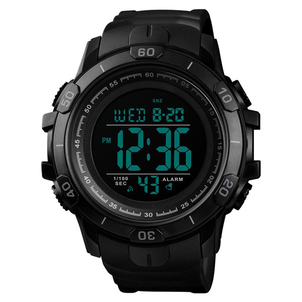 Skmei 1475 Man Horloge Outdoor Sport Digitale Display Waterdicht Horloge Night Lichtgevende Alarm: black