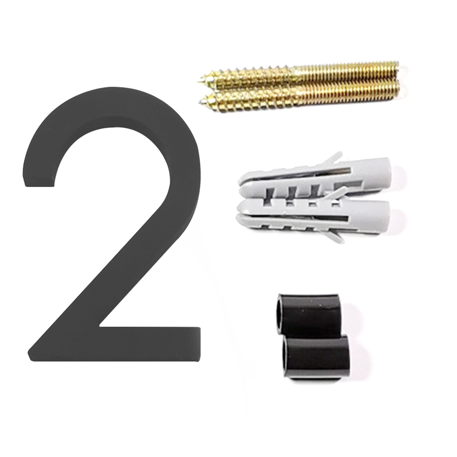 120mm Floating House Number Letters Big Modern Door Alphabet Home Outdoor 5 in.Black Numbers Address Plaque 0-9: 2