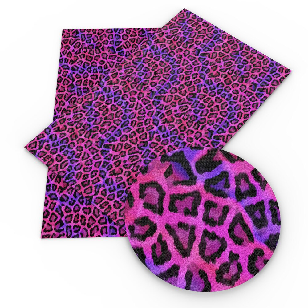 20*33cm gradient farve leopardtrykt kunstlæder stof ark kunstlæder tøj polstring diy øreringe buer ,1 yc 11285