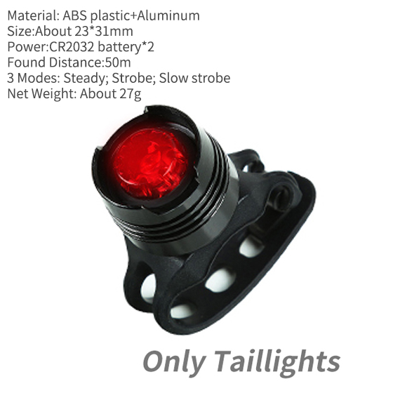 West Fietsen 2000Mah 350LM Fiets Licht Waterdicht Anti-Glare Mtb Fiets Lamp Usb Oplaadbare Led Fietsen Koplamp Achterlicht: Only Taillights