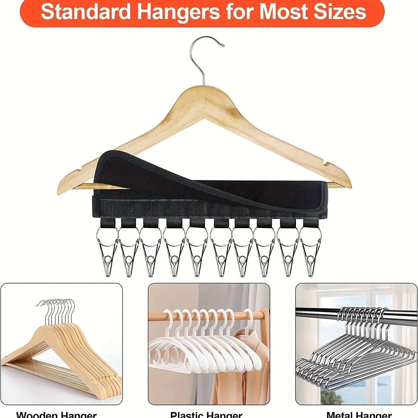 Wieszak na czapki z daszkiem Organizer na czapki z daszkiem robić wieszania i ekspozycji w szafie, 10 klipsów robić przechowywania czapek robić zawieszania czapek z daszkiem