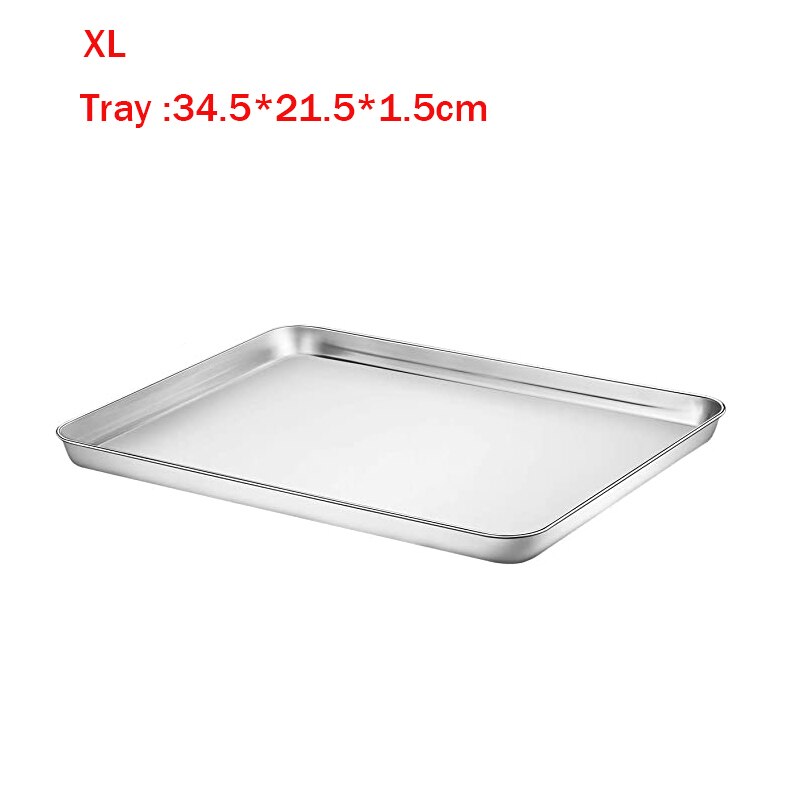 Stainless Steel Baking Tray With Removable Cooling Rack Set Non-stick Chip Basket Baking Grill Mesh BBQ Kitchen Tool Oil Drainer: XL Tray