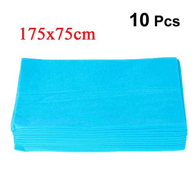 Lençol descartável para cama de 175x75cm, lençol massageador para salão de beleza, cobertura para cama e salão de beleza com 10 peças folha de tampa da tabela: 10pcs Blue 175x75cm