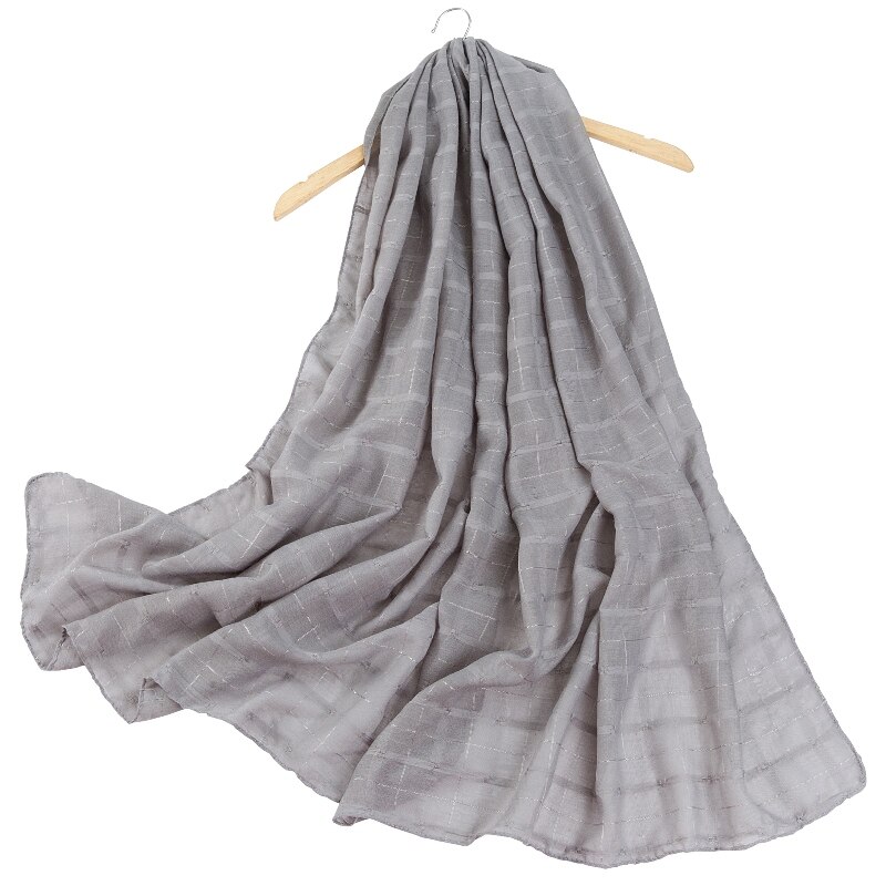 Zomer Winter Lange 180 Cm * 80 Cm Plaid Cotton Blend Viscose Pashmina Vrouwen Sjaal Zwarte Foulard Femme invierno Mujer: Grey