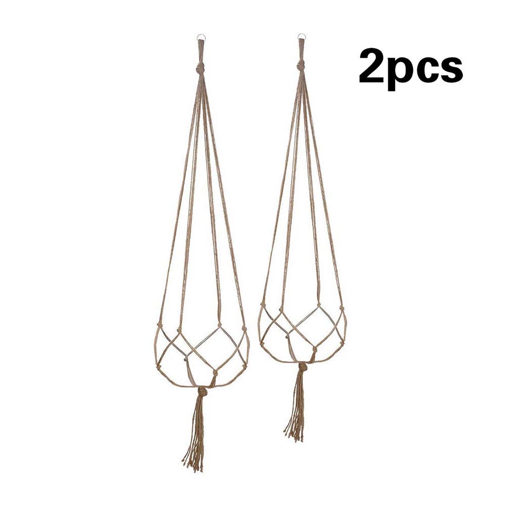 4x Garden Plant Hanger Macrame Hang Planter Basket Rope Flower Holder for 20CM flower Baskets Ropes