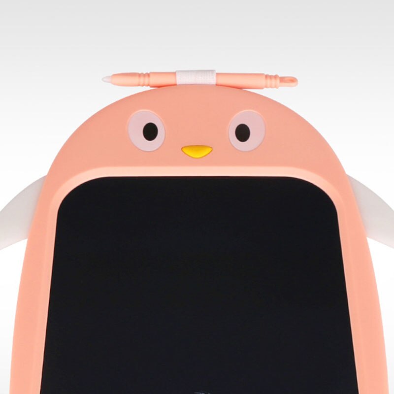 Mini tablette d'écriture LCD couleur pingouin pour enfants, écran de verrouillage à un bouton
