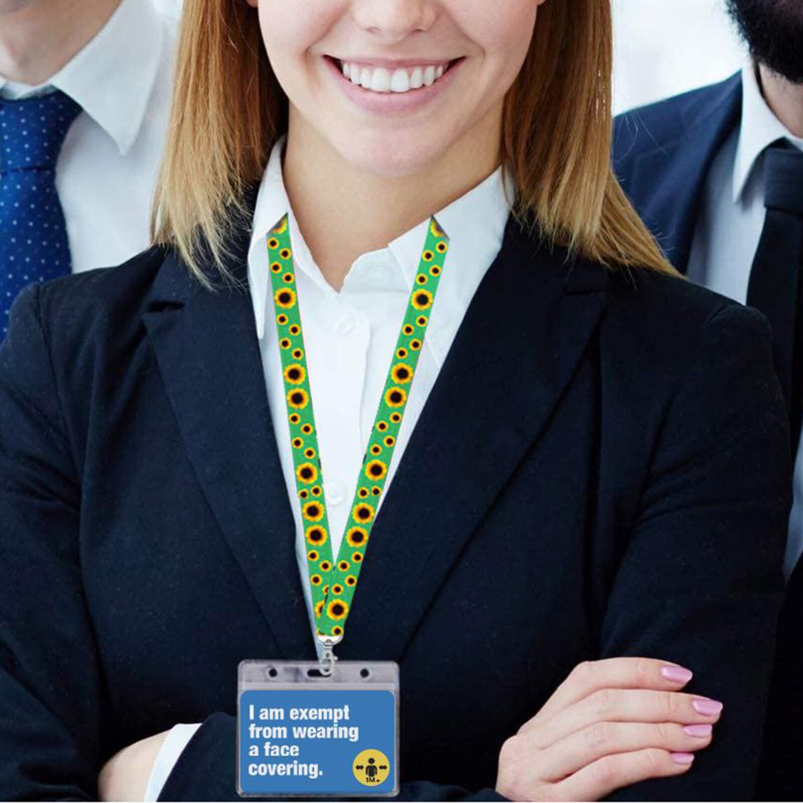 Travel ID Card Face Mask Exempt Exemption Card Holder W/ Lanyard