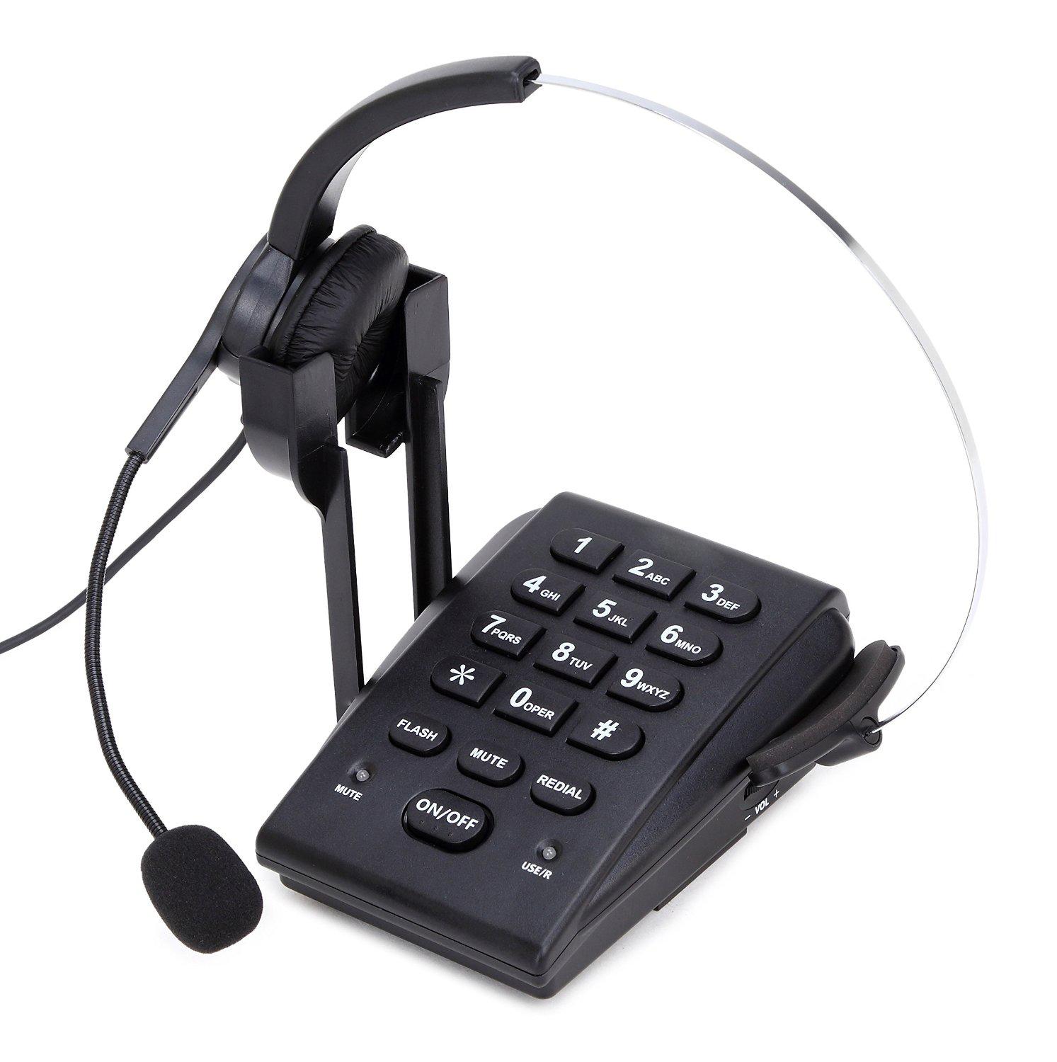 Anruf-Center-Headset Telefon Mit Telefon Headset und Dialpad Lärm abbrechen Hände Freies Festnetz Telefon für Arbeits Hause