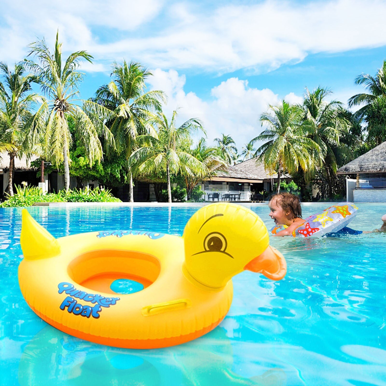 sommer Gelb Kleine Ente-Schwimmen Ring Verdickt PVC kinder Kreis schwimmen Outdoor Kinder Pool Spielzeug Zubehör