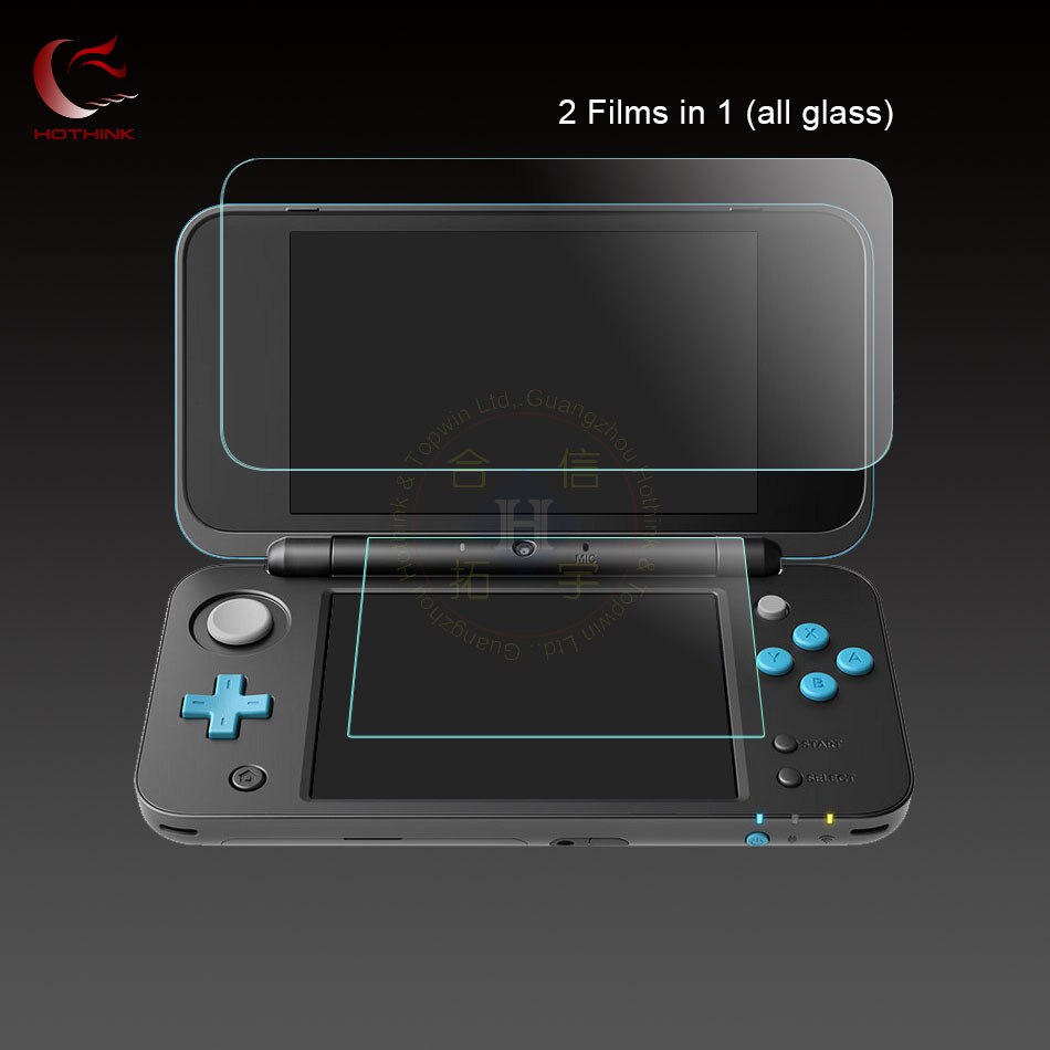 HOTHINK avondmaal dunne 9 H 0.26mm Top Bovenste Glas Screen Protector Film + 0.18mm Bodem Glas Film Voor Nintendo 2DS XL/2ds ll