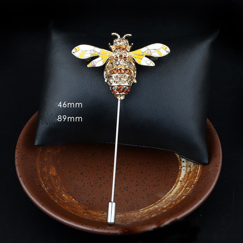 Retro Vintage Insect Bee Brooch Pin Scarf Buckle Pearl Button Long Needle Brooches Shirt Suit for Women Accessories