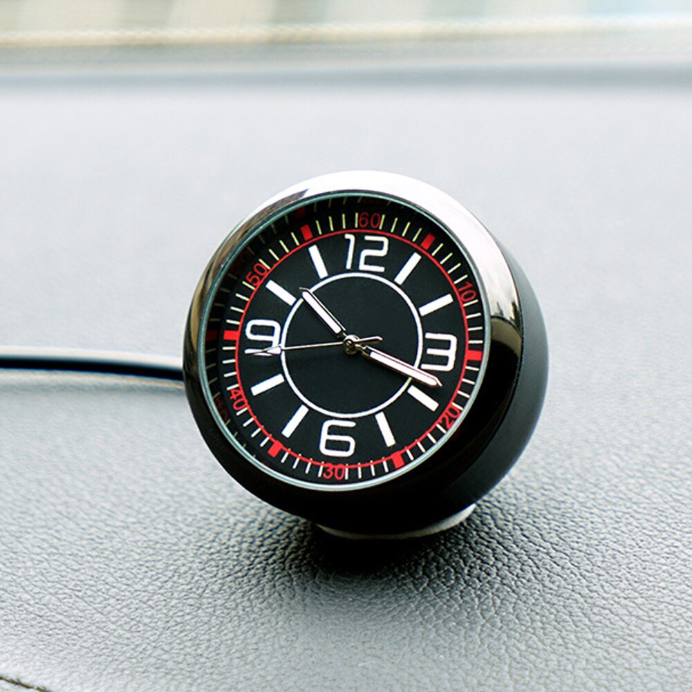 Auto Dashboard Klok Universele Quartz Lichtgevende Klok Glas Spiegel Auto Stick-On Klok Horloge Automotive Accessoires Horloge Voor Auto