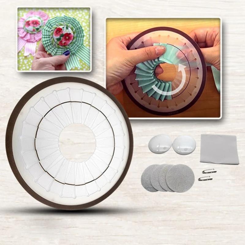 DIY Large Rosette Maker Handmade Ribbon Flower Decor Making Tool Easy Rosette Maker Multicoloured Round Yo-Yo Sewing Crafts