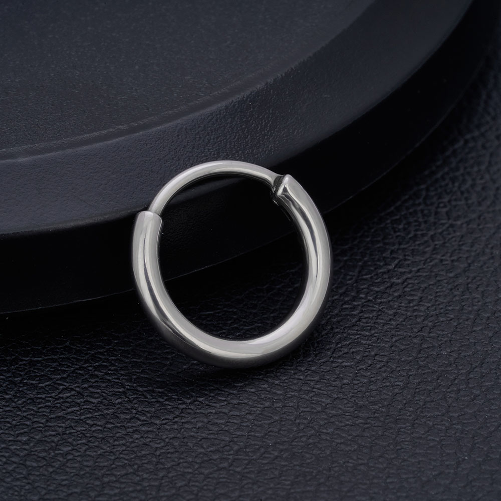 Pendientes de círculo abierto de titanio G23, pendientes simples con personalidad de aire fresco, joyería abierta para Piercing del Tragus a la para hombres y mujeres