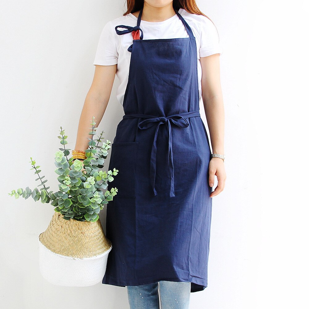 Delantal sin mangas de algodón para el hogar, ropa de trabajo, arte, floristería, horneado, tamaño grande, para manicura Floral, Color sólido: 3