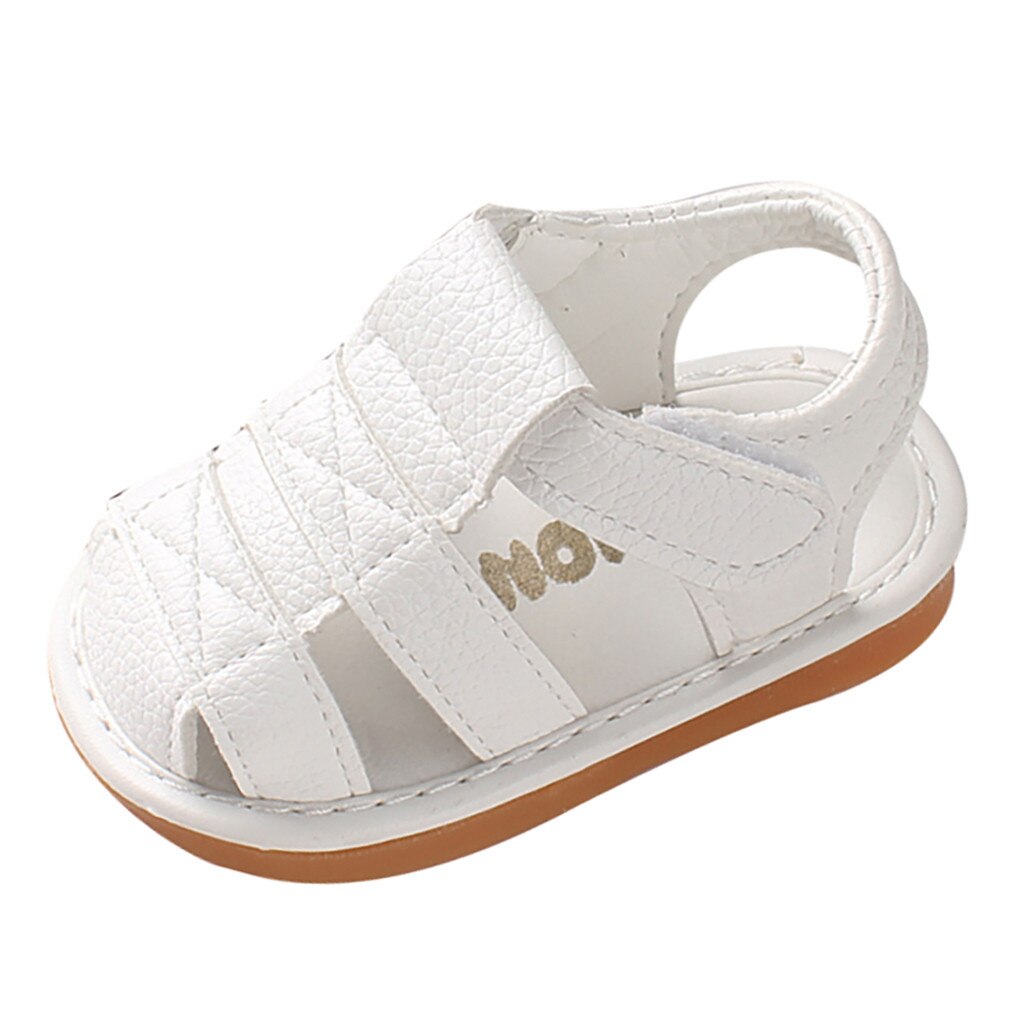 Sandalias romanas para bebés y niños recién nacidos, zapatos de suela blanda para primeros pasos, de verano, Unisex: White / 17
