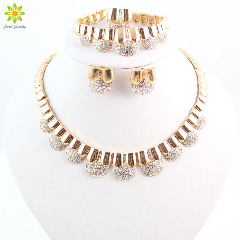 Top Full Rhinestone Necklace Sets Europe And America Jewelry Sets