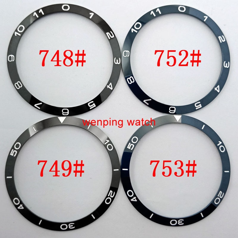 39mm zwarte/blauwe bezel insert keramische bezel horloge accessoires kit 41mm herenhorloges