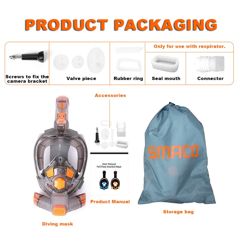 Full Face Scuba Diving Mask Adult Anti Fog Goggles Underwater Wide View Swimming Mask Profession Snorkeling Equipment