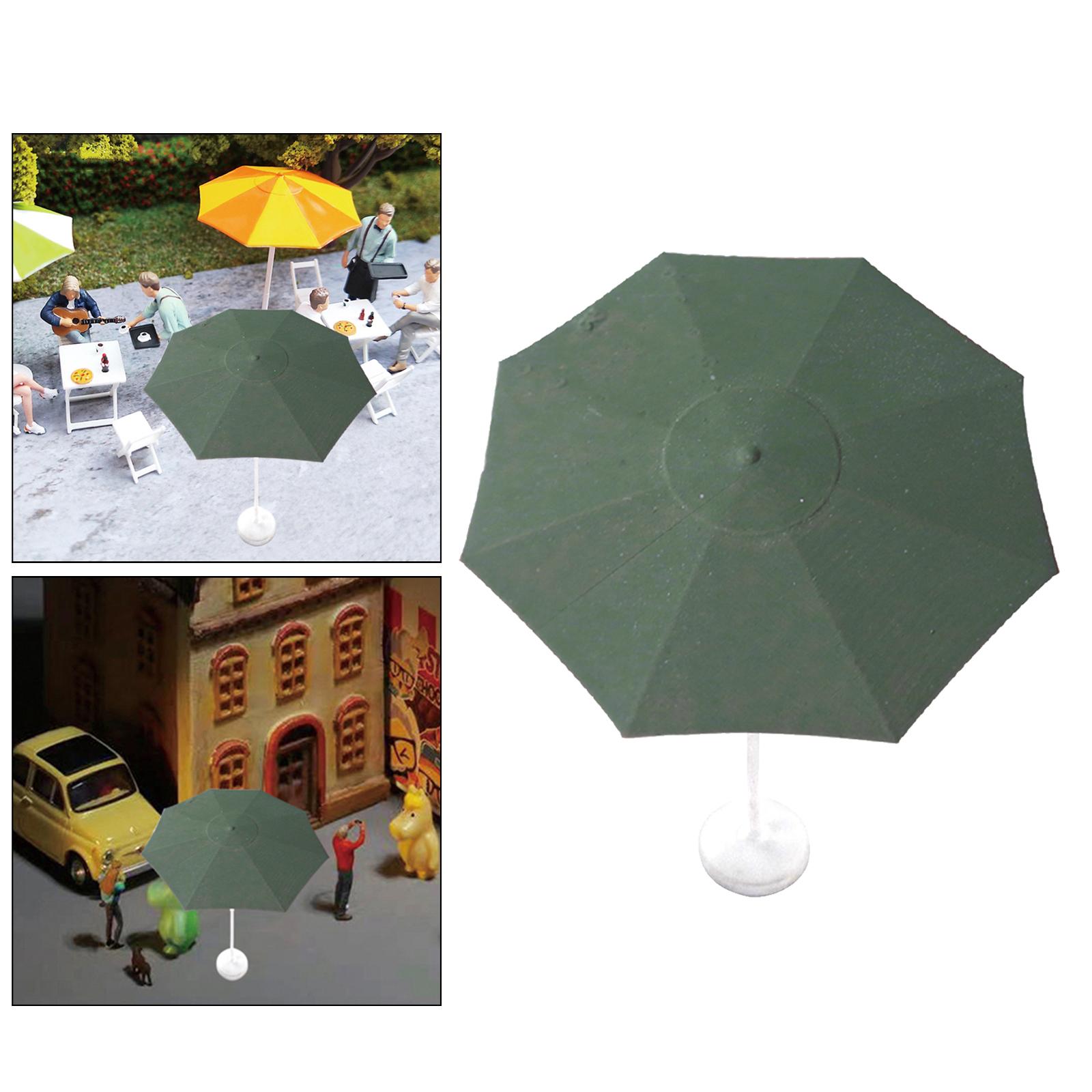 Resin Miniature Umbrella Model Building Scene 1/64 Umbrella Model Diorama Toy for Diorama Street Cafe Dollhouse Decoration: Polygonal