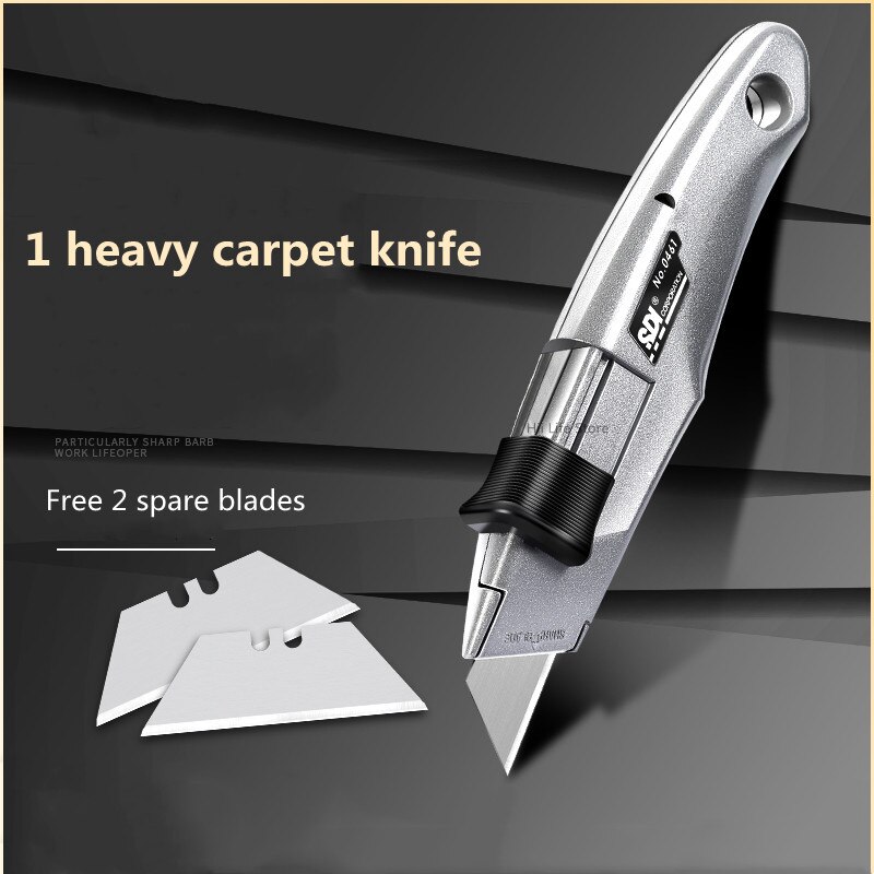 SDI Utility Knife Metal Carpet Knife Trapezoidal Blade Carpet Cutting Special Heavy-Duty Zinc Alloy Sheet Leather Cutting Knife: Default Title