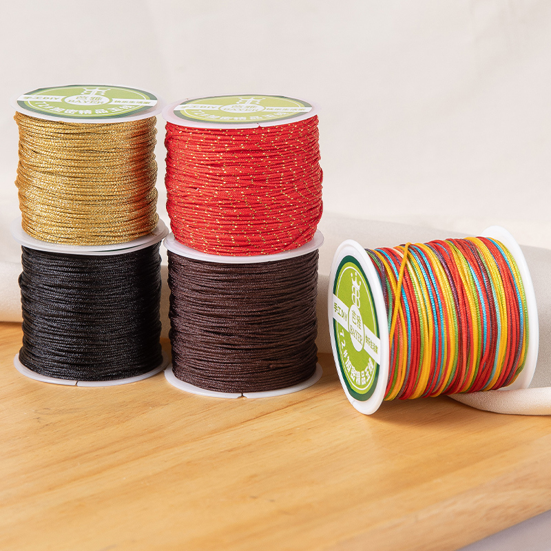 Juego de cables de nailon con nudo chino, cuerdas de macramé, pulsera, collar, cuerda trenzada para bricolaje, borlas, cuentas, línea de cuerda Shamballa: Gris oscuro