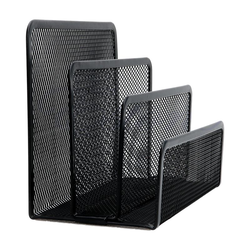 Black Mesh Letter Sorter Mail Document Desk Tray Office File Organiser Business