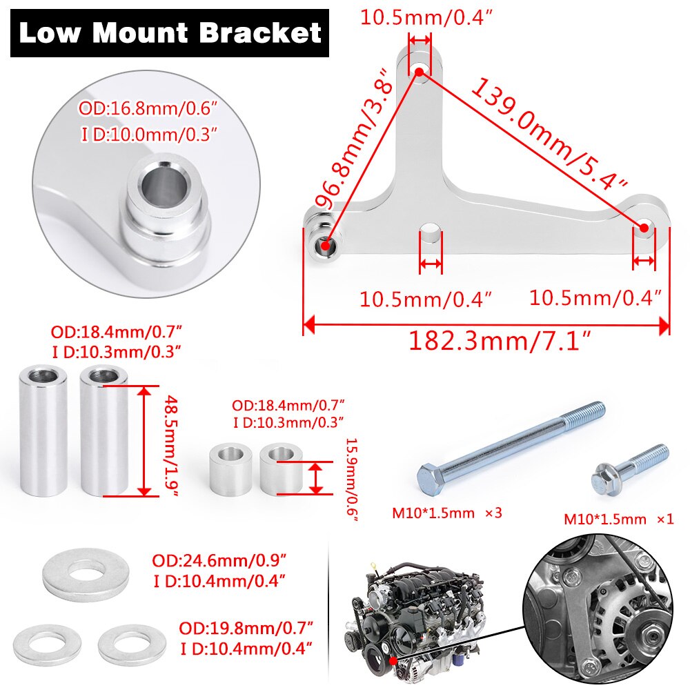 Auto Billet Aluminium Beugel Voor LS1 Camaro F Body Lage Mount Dynamo Met Rear Brace Klassieke Kleuren En Eenvoudige Duurzaam