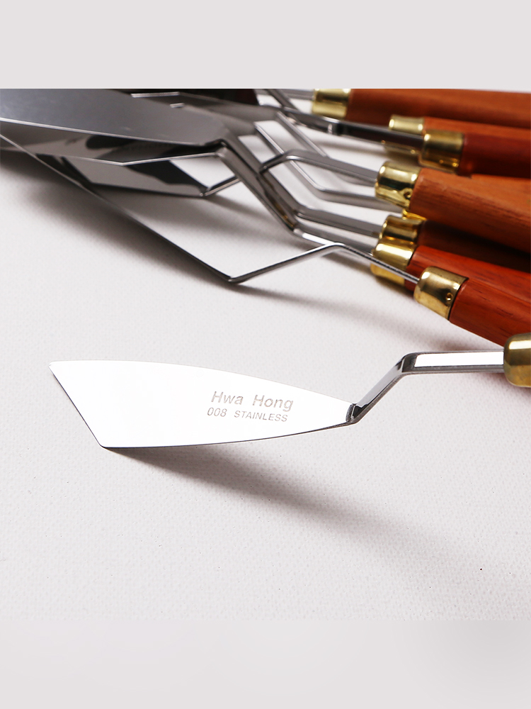 Original Korean Hwahong Oil Painting Knife Set Gouache Blade Stainless Steel Oil Painting Scraper