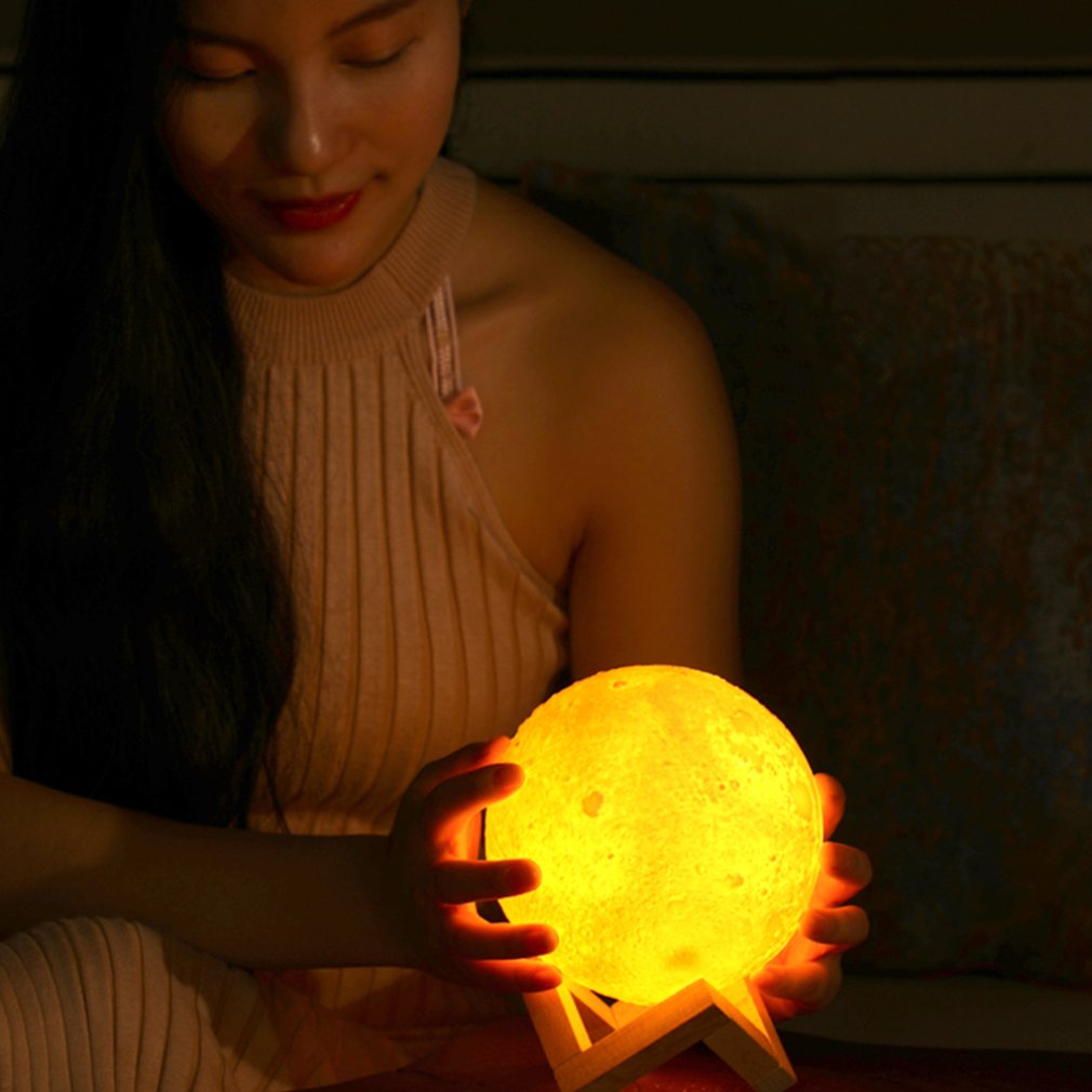 880ML 3D Moon Lamp Light Humidifier Diffuser Aroma Essential Ultrasonic Humidifier Night Cool Mist Purifier Car home