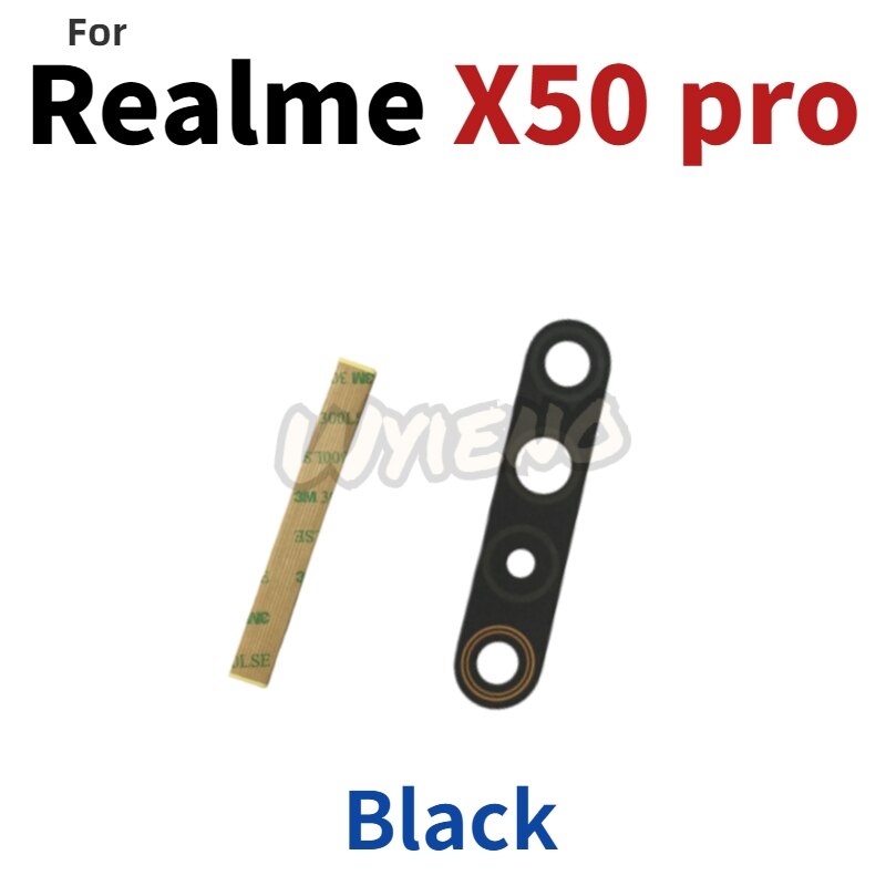 Wyieno preto novo voltar grande câmera traseira lente de vidro para oppo realme 3 5 6 c3 x50 pro lente da câmera: for Realme X50 pro