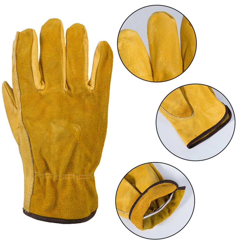 Guantes de cuero para trabajo, protección, seguridad, trabajo en el jardín
