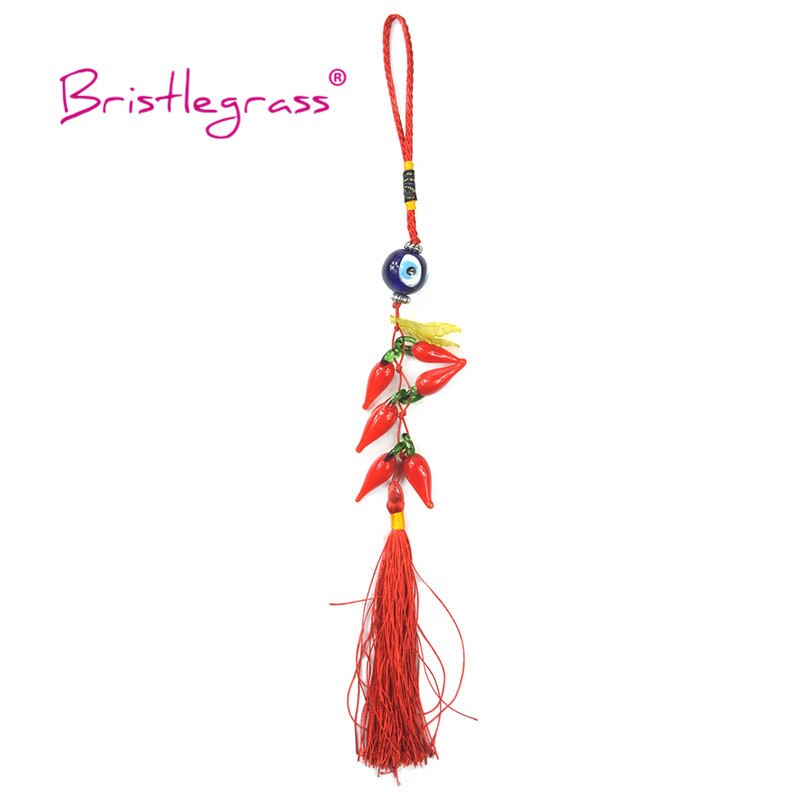 Bristlegrass Turks Blauwe Boze Oog Chili Kwasten Amuletten Lucky Charm Auto Muur Opknoping Hangers Slinger Zegen Bescherming: C