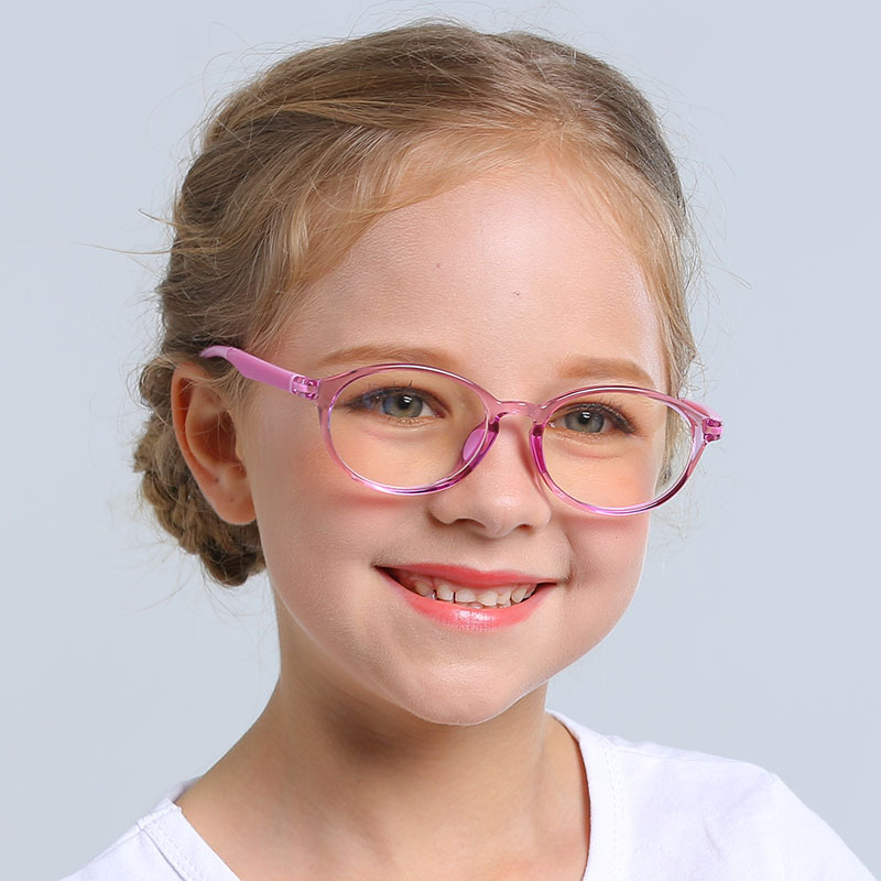 Gafas ovaladas de luz azul para niños, lentes con montura óptica, bloqueo transparente, antirreflectante, para ordenador, de 8 a 12 años,
